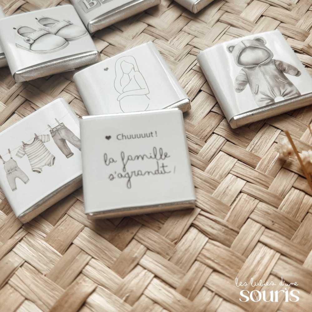 ★ Minis chocolats (x12)  / annonce grossesse, mariage...