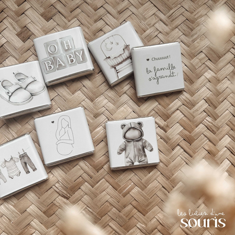★ Minis chocolats (x12)  / annonce grossesse, mariage...