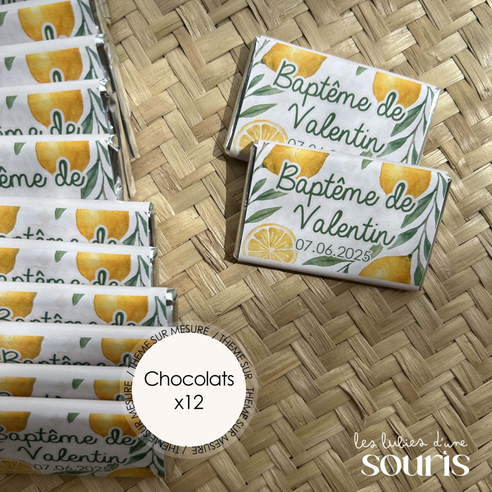 ★ Chocolat - Thème personnalisable (x12) / Sur mesure