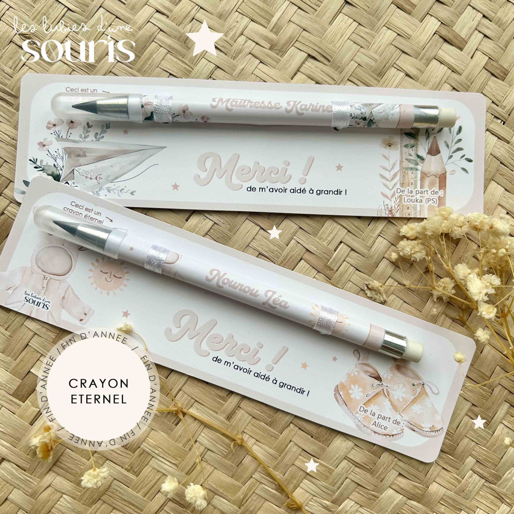 ★ Cadeau de fin d'année | Trésors d’école | Crayon éternel