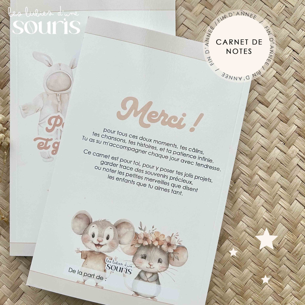 ★ Cadeau de fin d'année | Premiers mercis | Carnet de notes