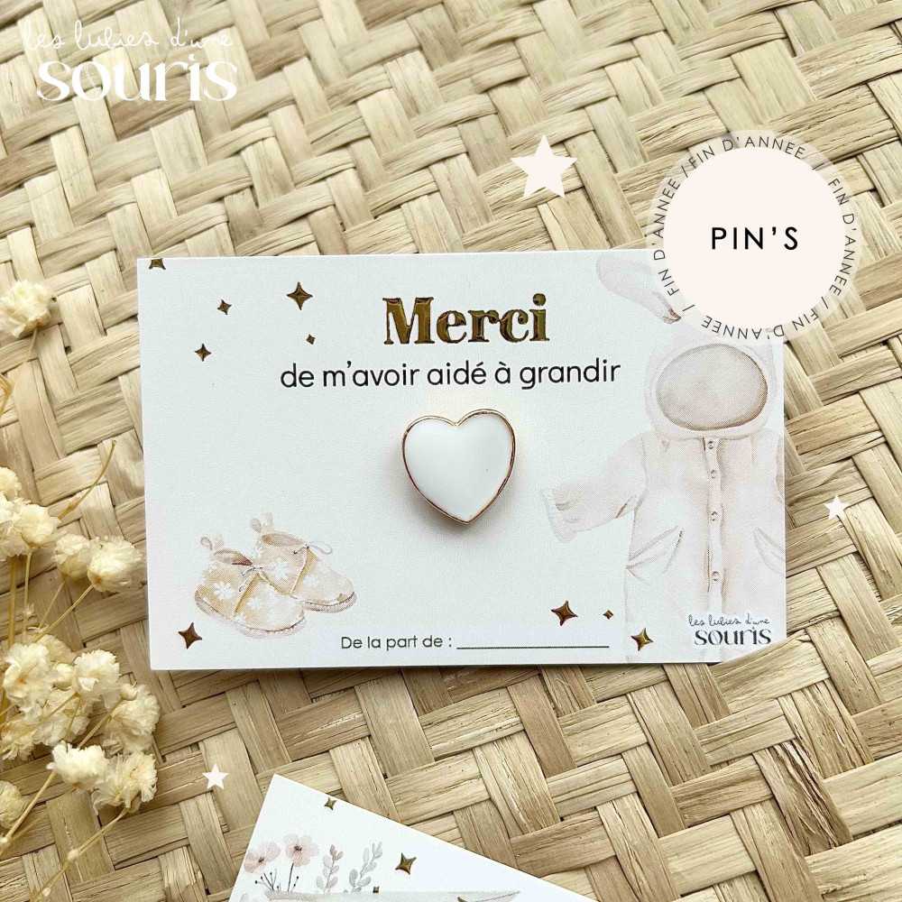 ★ Cadeau de fin d'année | Premiers mercis | Pin's coeur