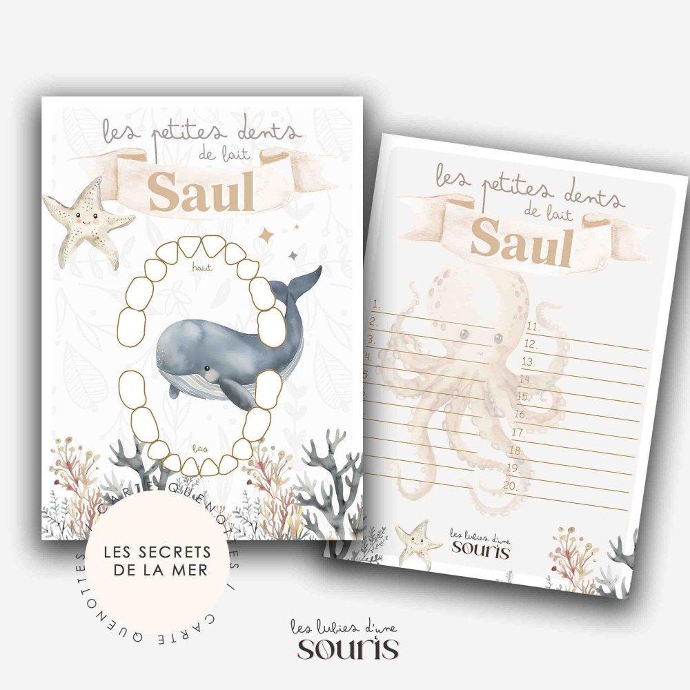 ★ Carte quenottes - les secrets de la mer