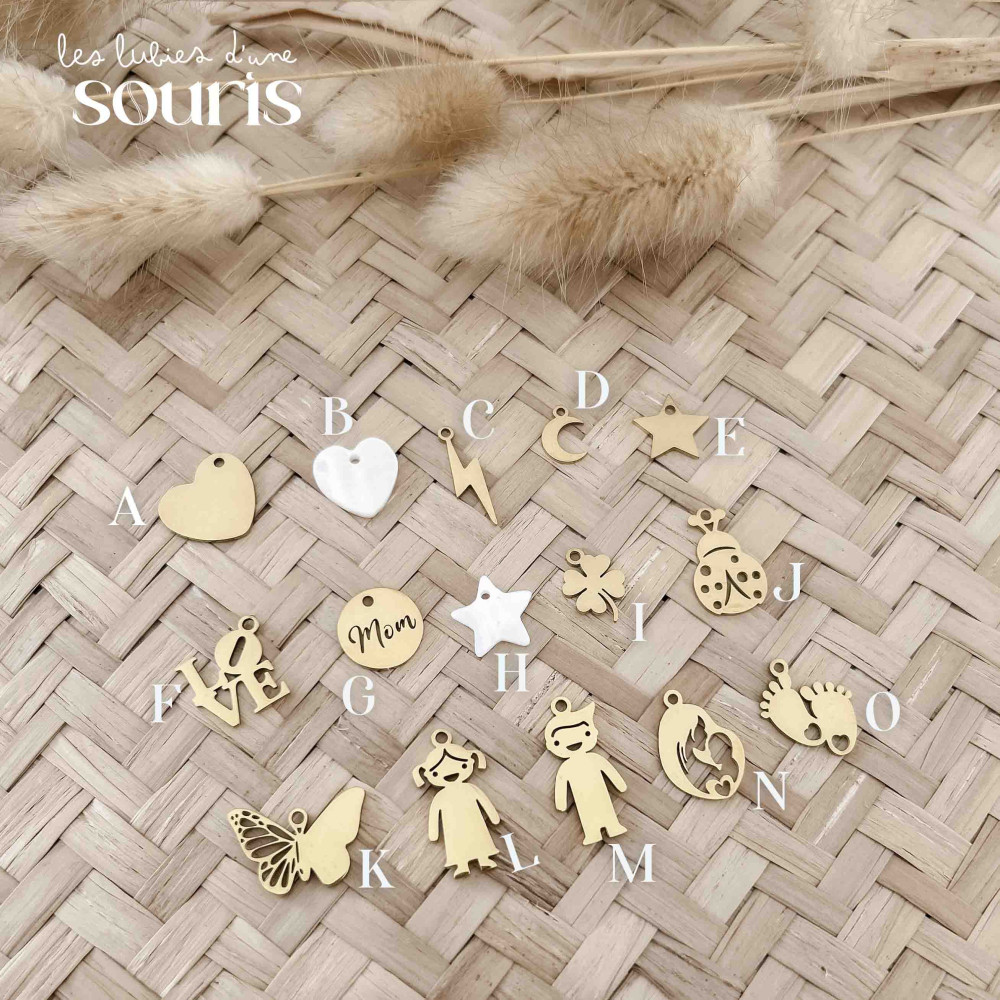 ★ Bracelet : réglisse  / Charms au choix