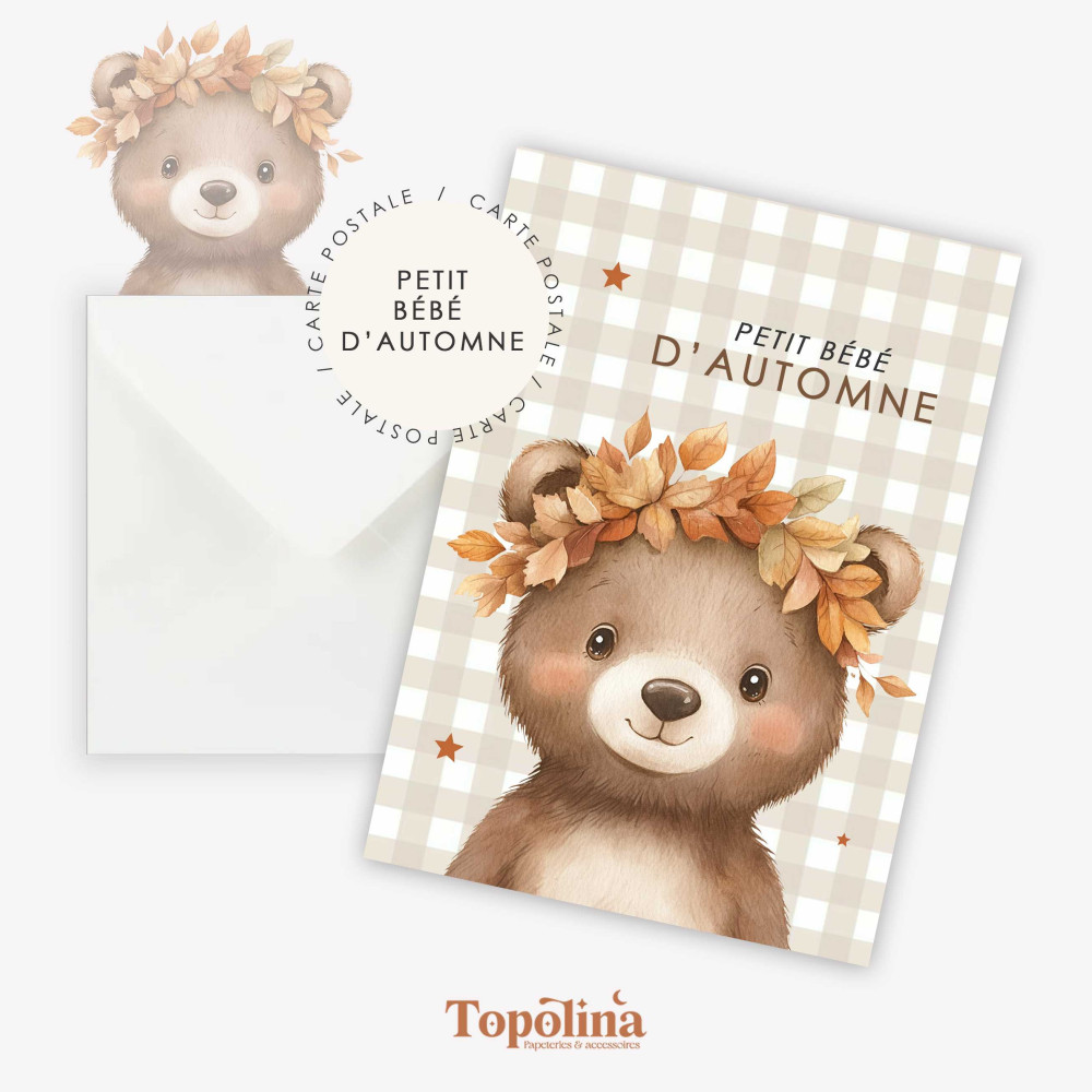 ★ AUTOMNE | Carte postale |Petit bébé d'automne