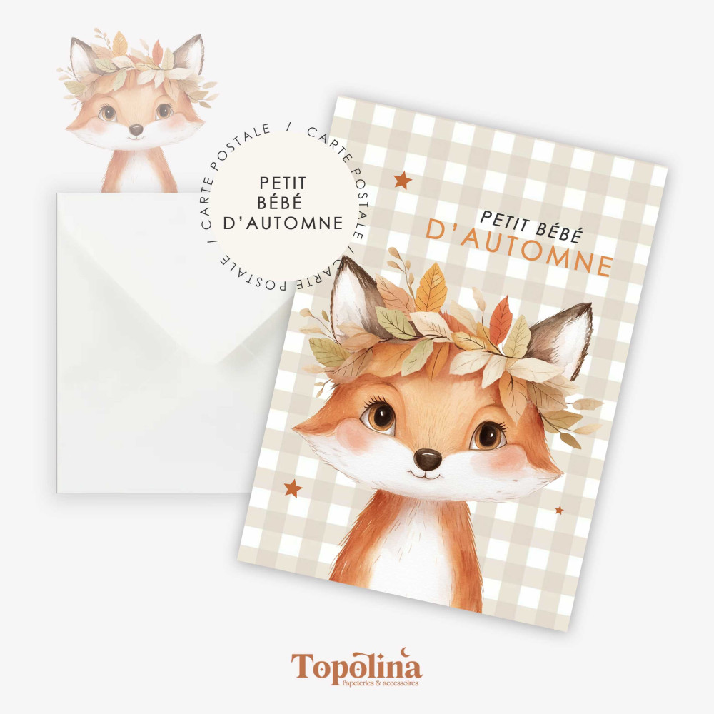 ★ AUTOMNE | Carte postale |Petit bébé d'automne