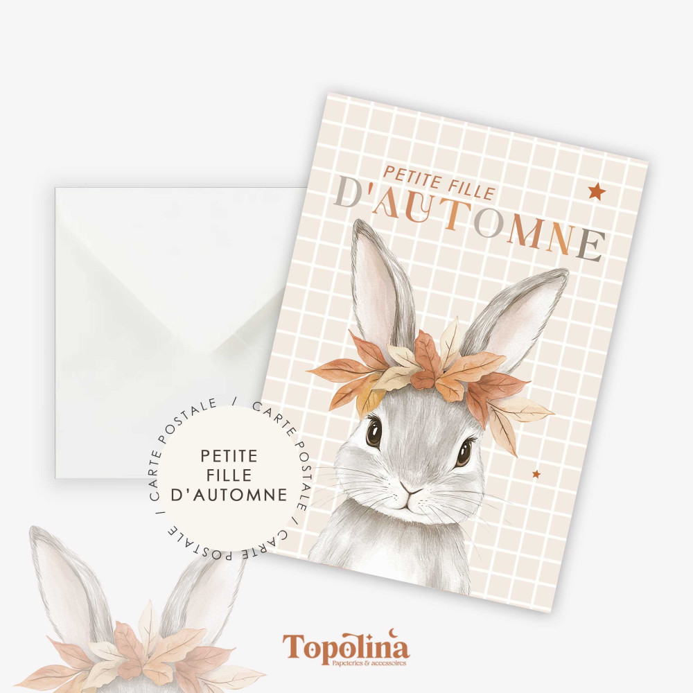 ★ AUTOMNE | Carte postale | Petite fille d'automne