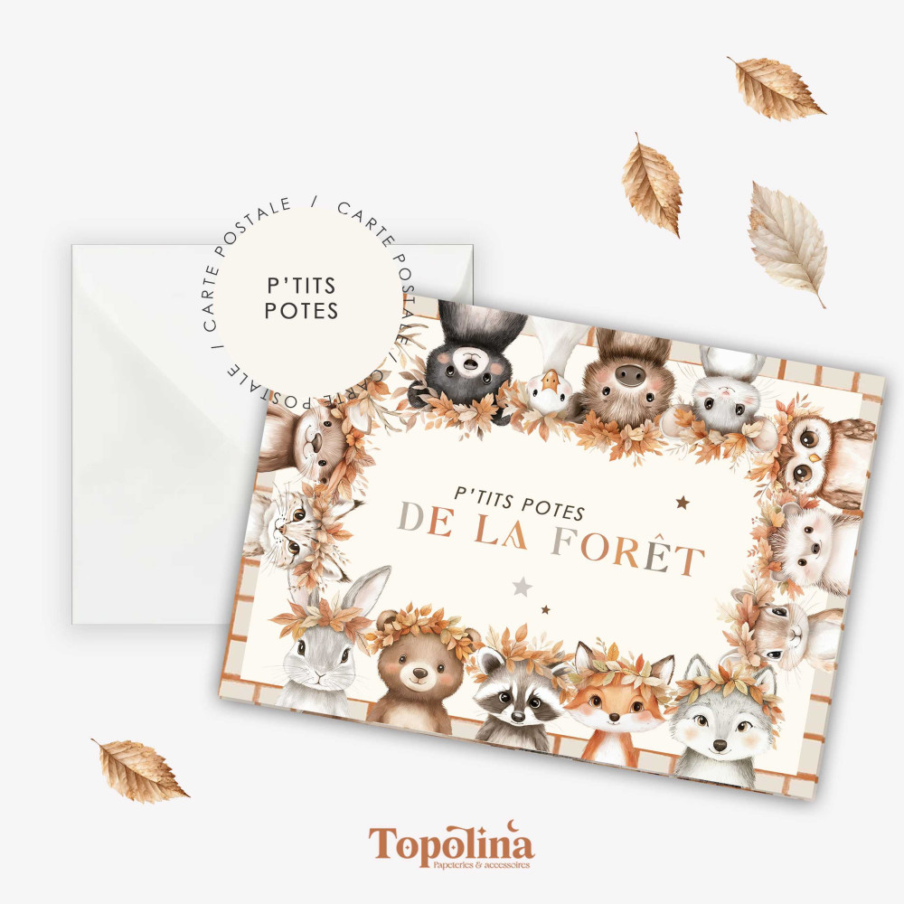 ★ AUTOMNE | Carte postale | P'tits potes de la forêt
