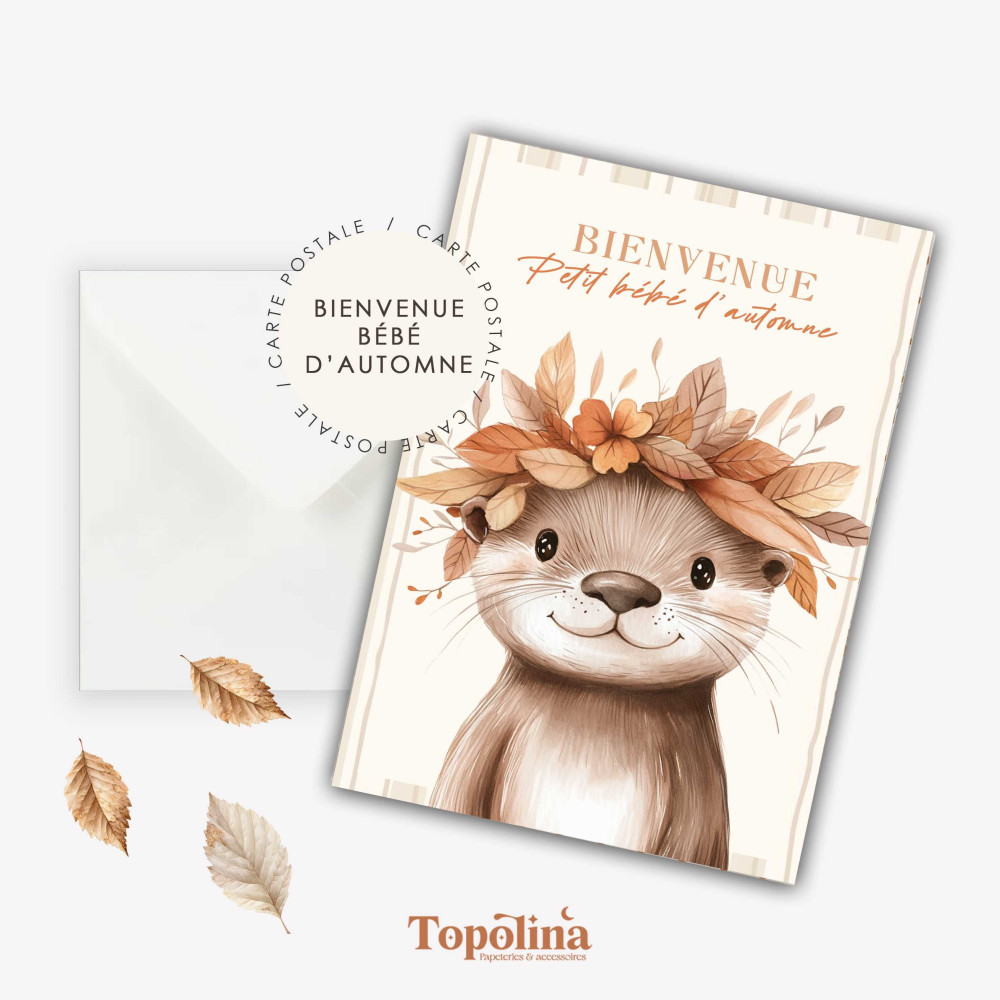 ★ AUTOMNE | Carte postale | Bienvenue petit bébé d'automne