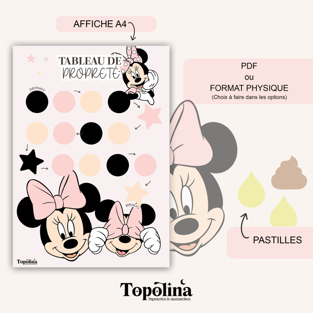 ★ Tableau de propreté pour Enfant | Minnie