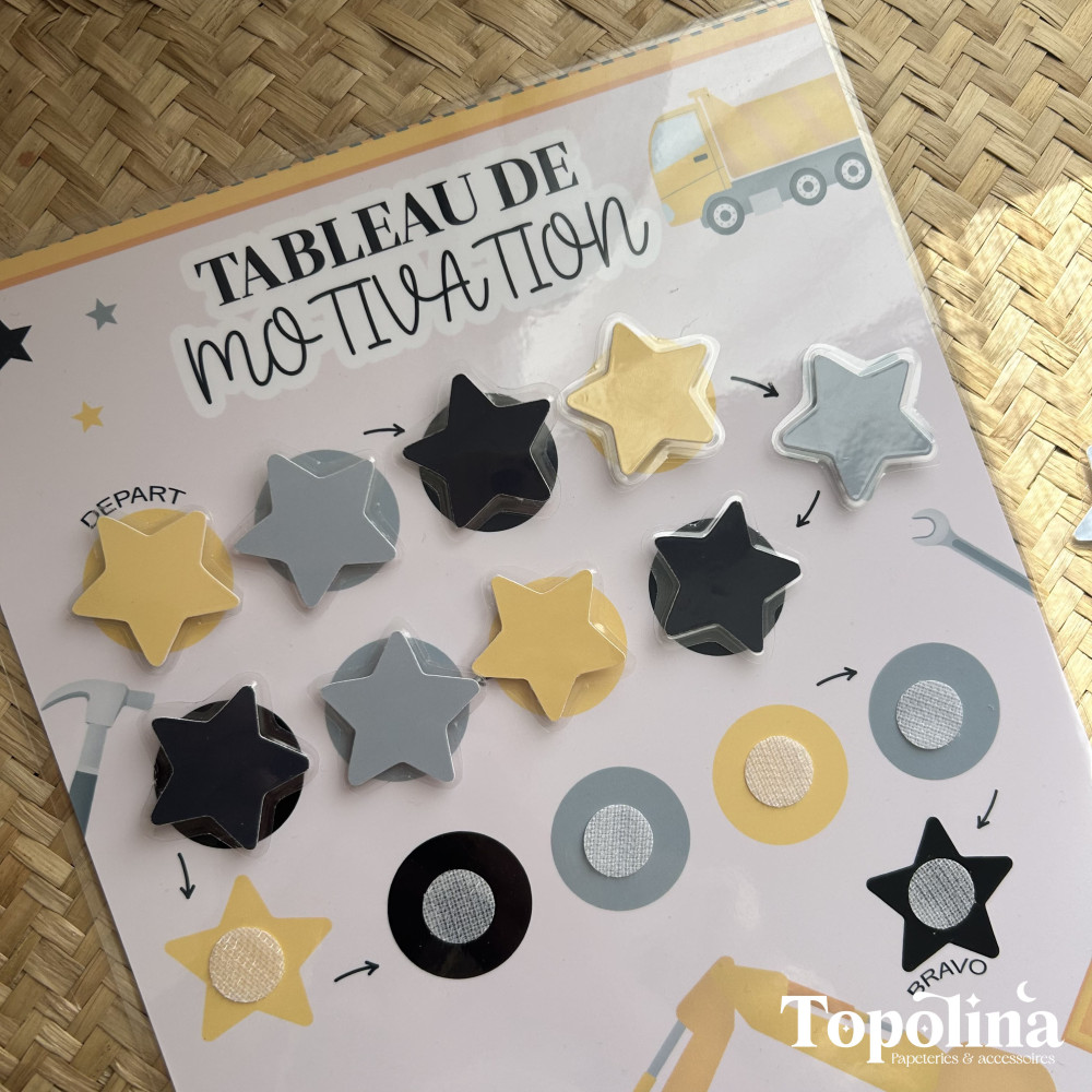 ★ Tableau de Motivation pour Enfant | Engin de chantier