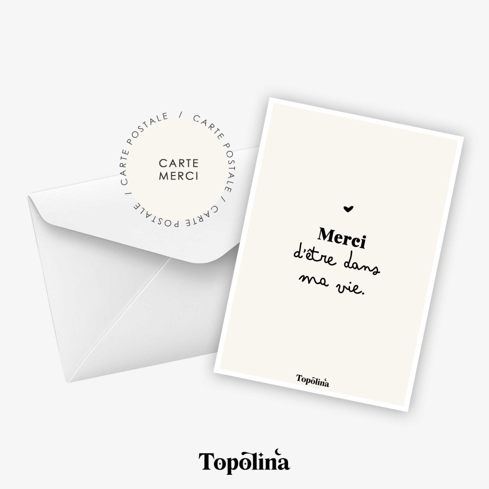 ★ Carte postale “Merci d’être dans ma vie” – Message d’amour et de gratitude