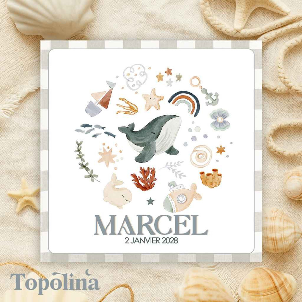 ★ Faire-part de naissance / Sous l'océan