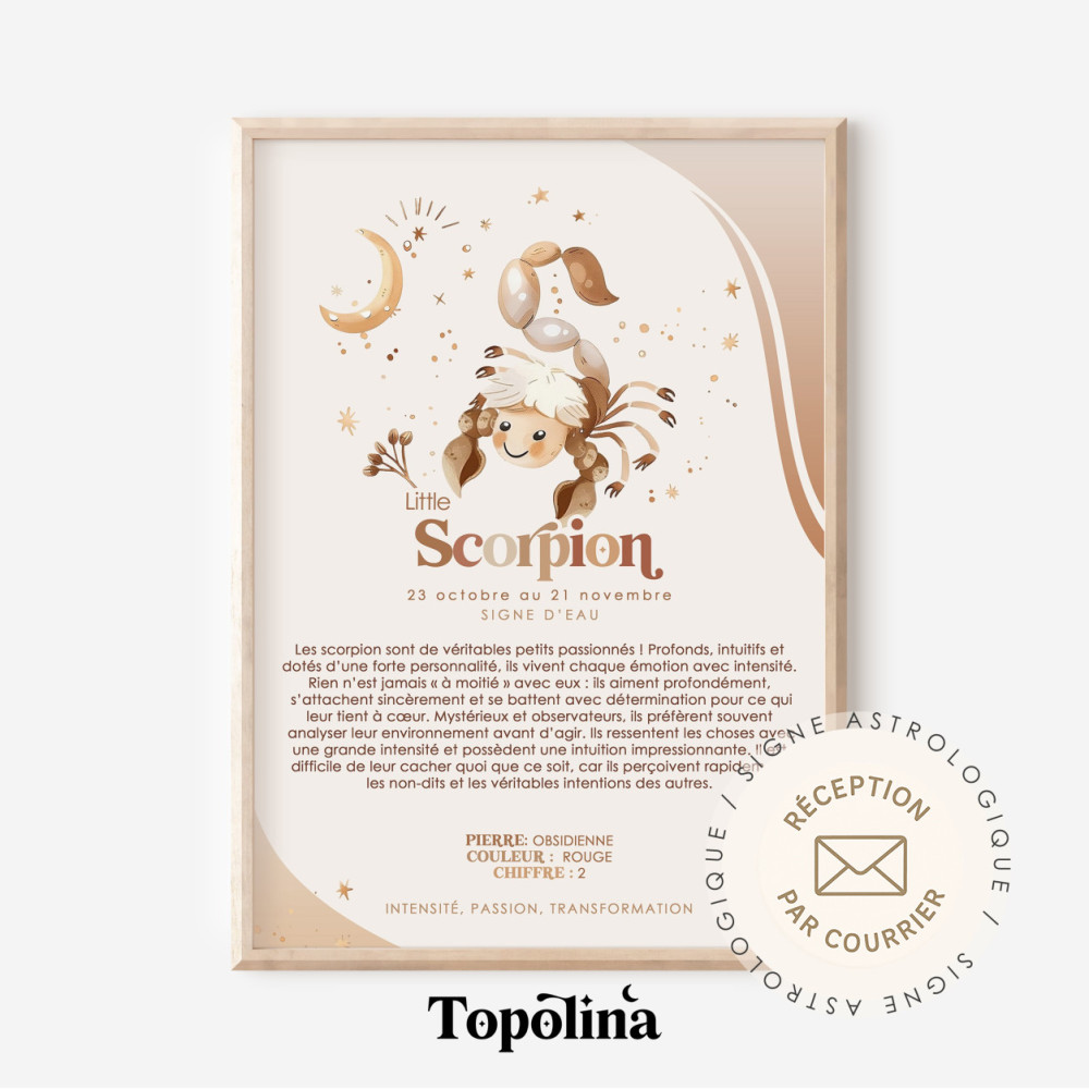 SCORPION ★ Affiche Astrologique – Découvrez la Magie des Étoiles ! 
