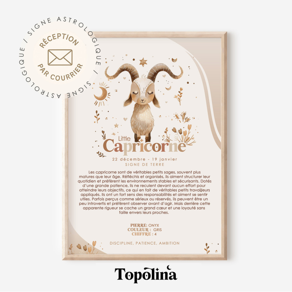 CAPRICORNE ★ Affiche Astrologique – Découvrez la Magie des Étoiles ! 