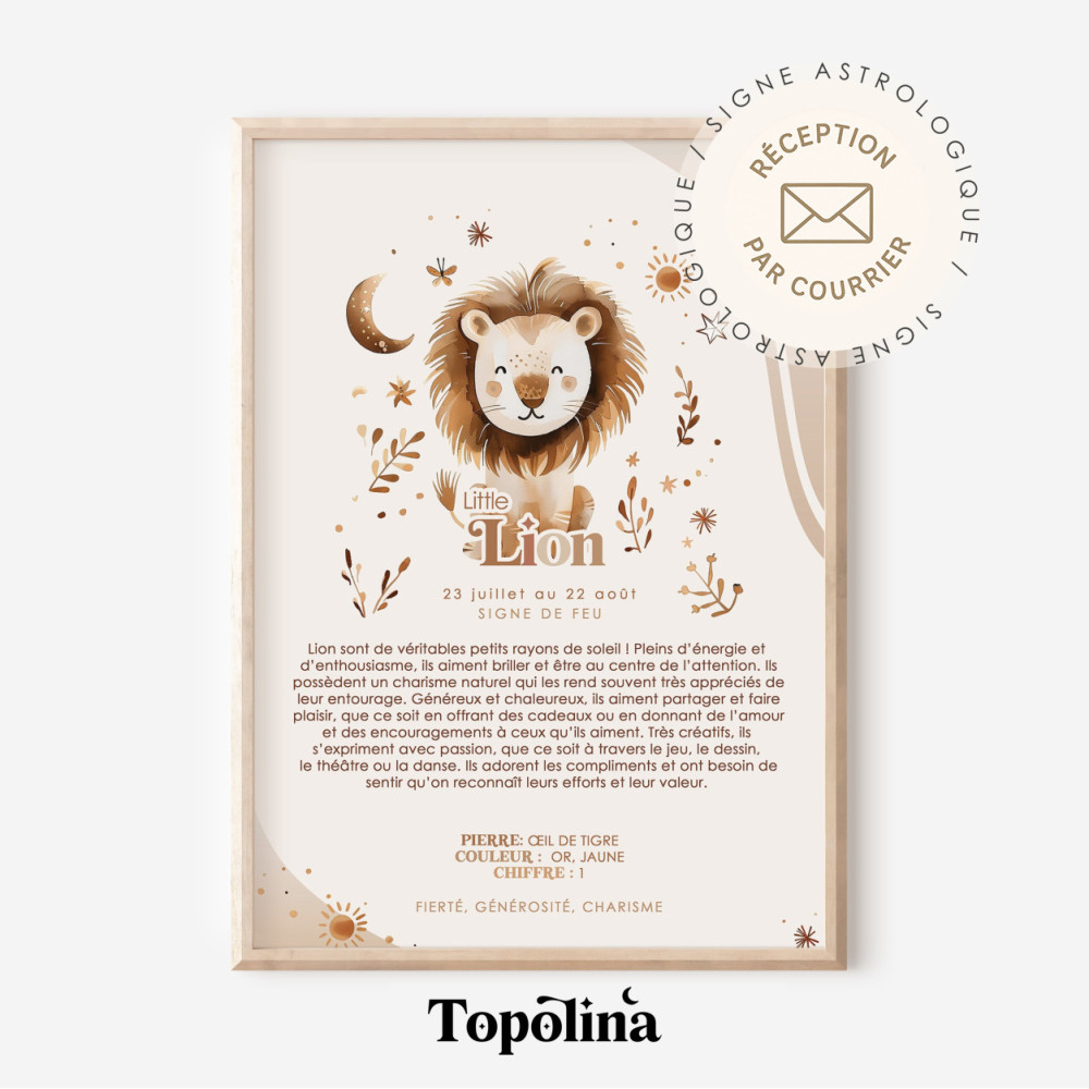 LION ★ Affiche Astrologique – Découvrez la Magie des Étoiles ! 