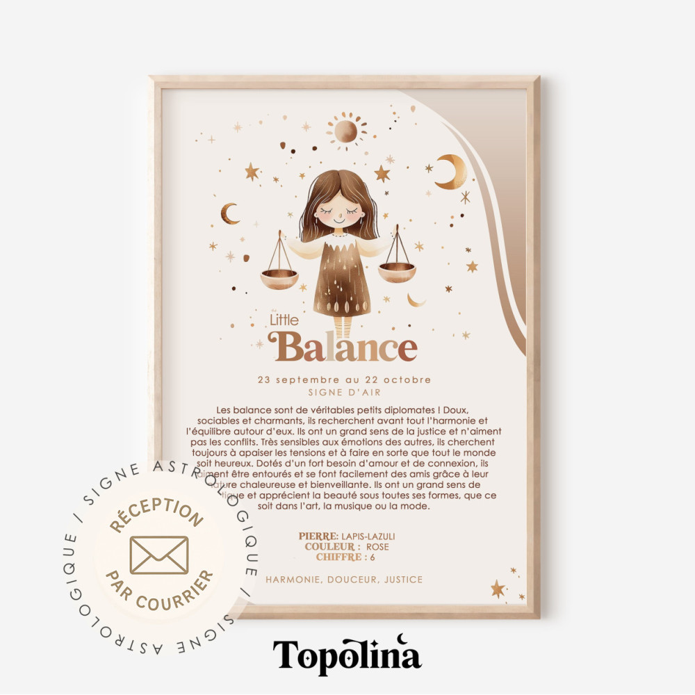 BALANCE ★ Affiche Astrologique – Découvrez la Magie des Étoiles ! 