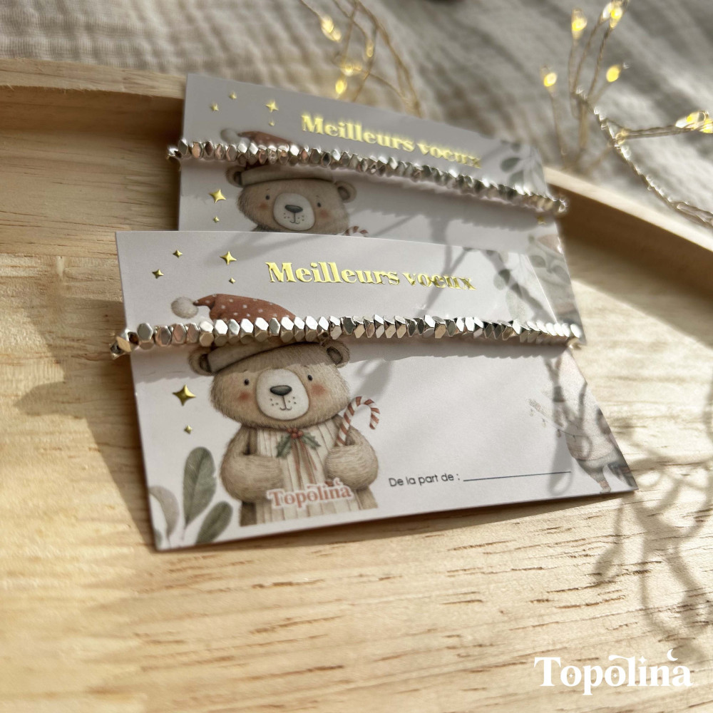 Bracelet en perles argentées - un bijou porte-bonheur pour Noël