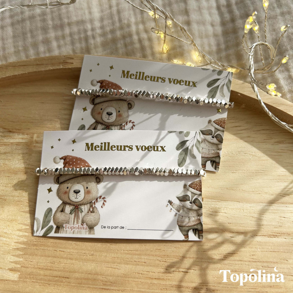 Bracelet en perles argentées - un bijou porte-bonheur pour Noël