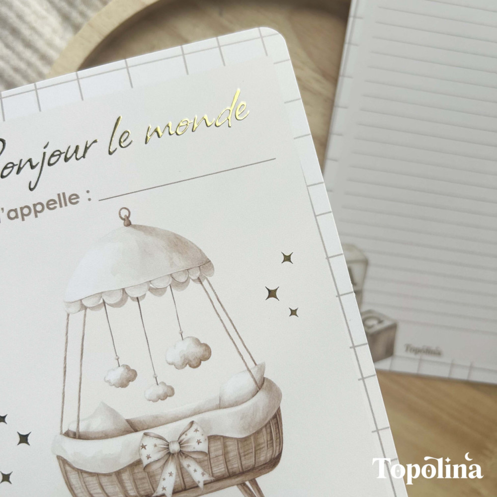 Carte annonce naissance & souvenir personnalisée – Fille | Topolina