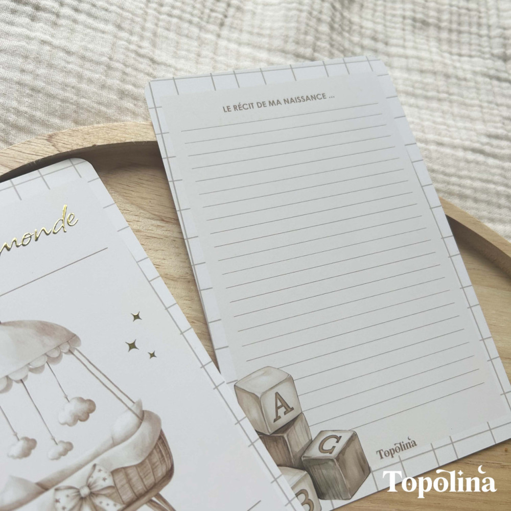 Carte annonce naissance & souvenir personnalisée – Fille | Topolina