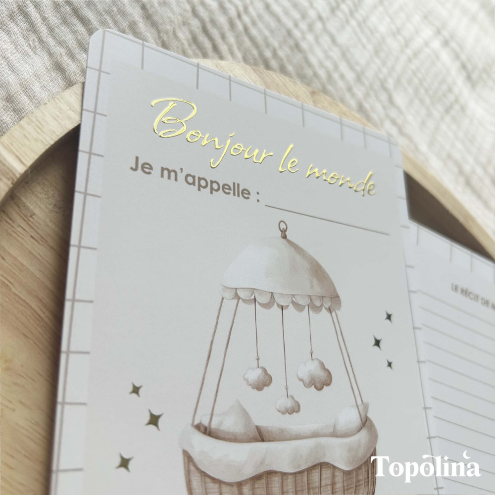 Carte annonce naissance & souvenir personnalisée – Garçon | Topolina