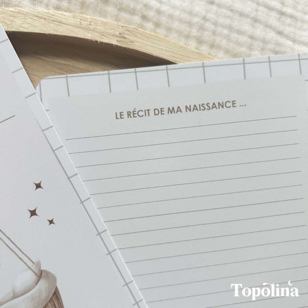 Carte annonce naissance & souvenir personnalisée – Garçon | Topolina