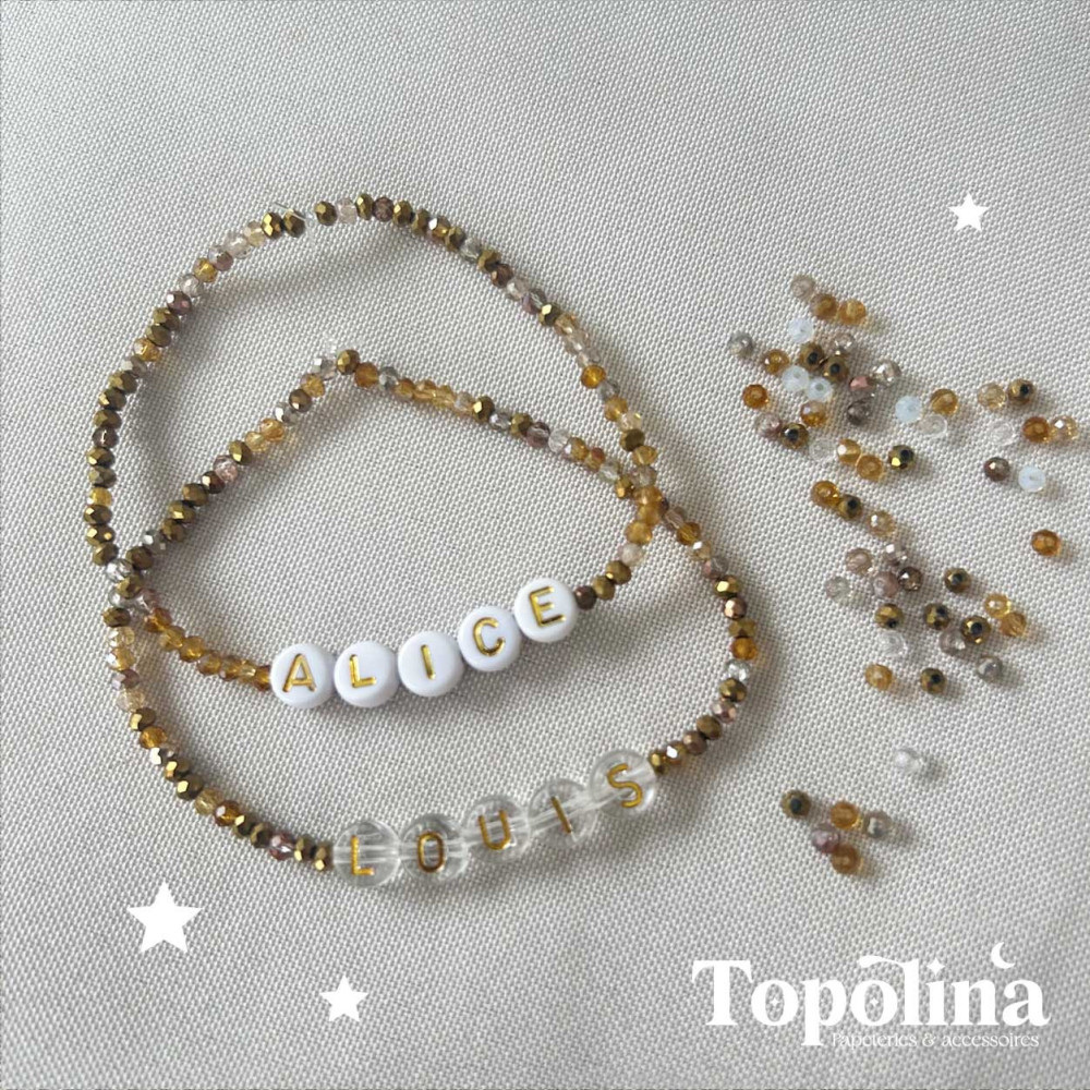 Bracelet doré – Bracelet personnalisé en perles de verre
