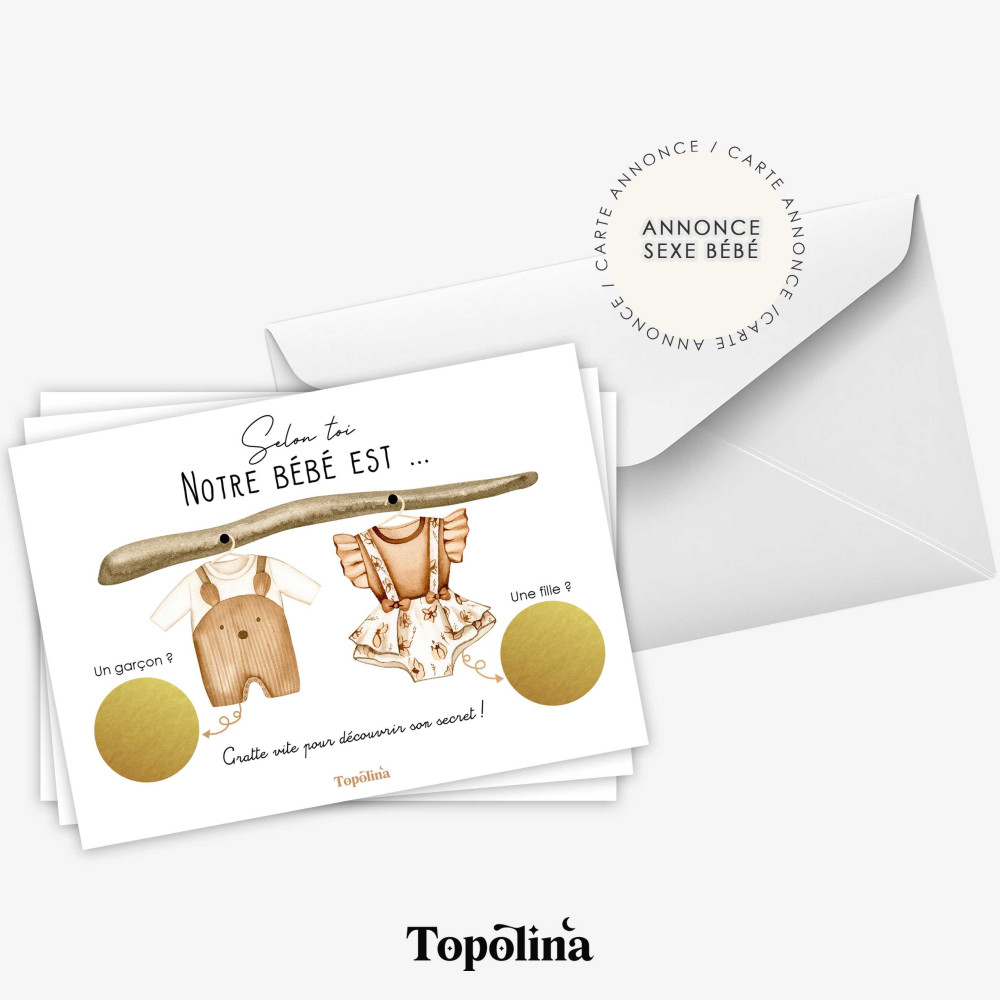 Carte à gratter annonce du sexe de bébé – Une révélation originale et ludique