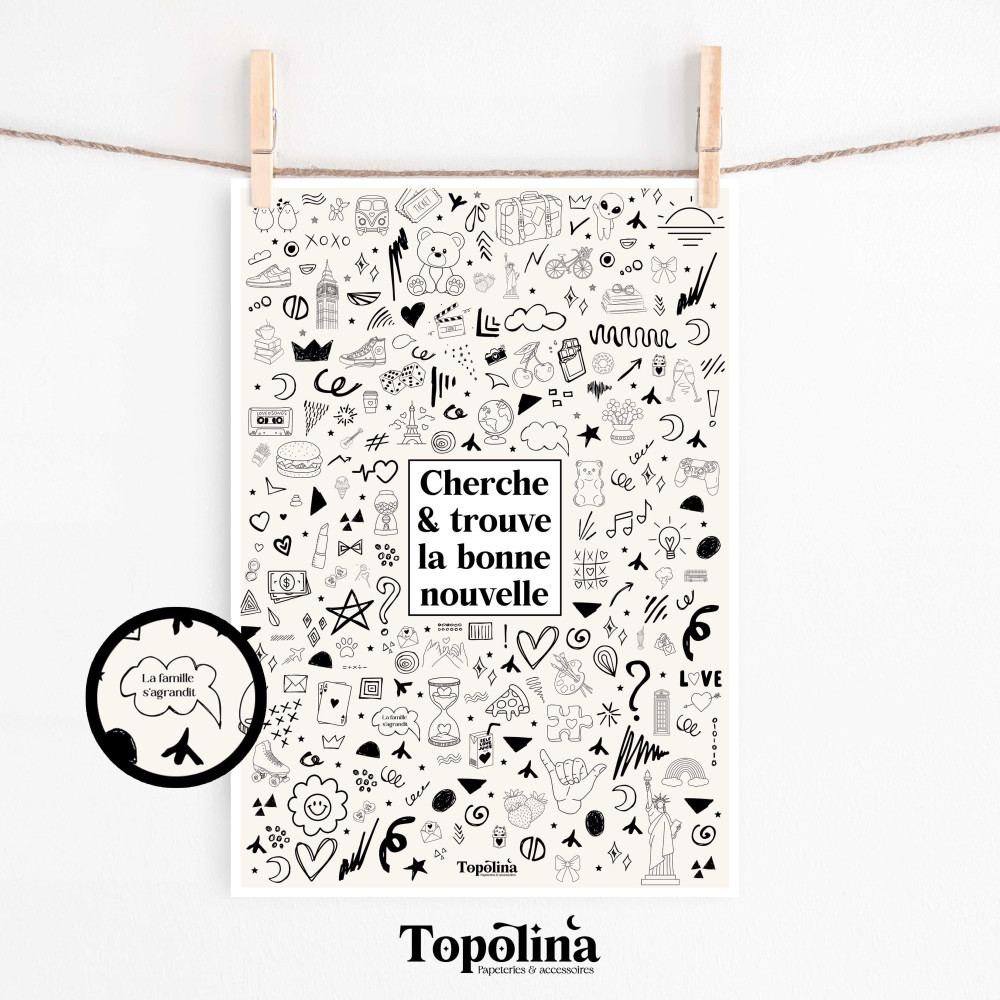 Affiche “Cherche et trouve la bonne nouvelle” – Annonce originale et interactive