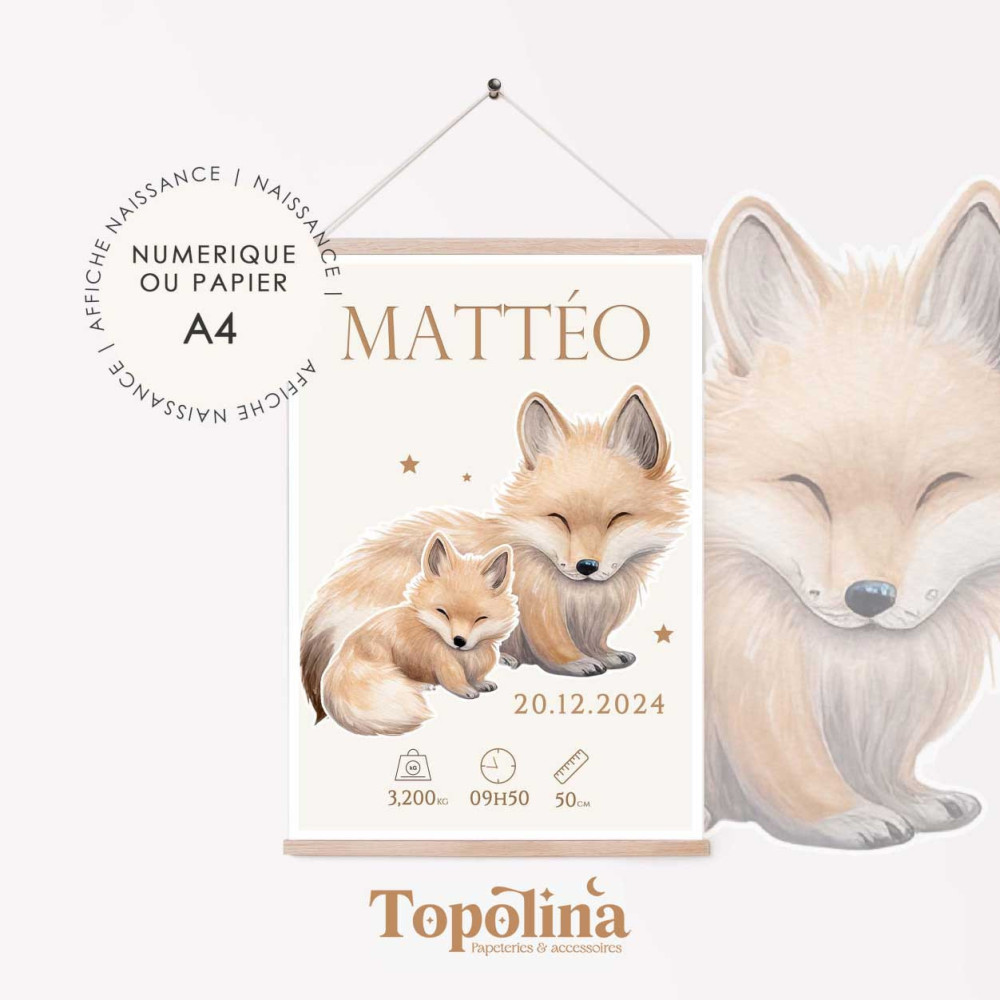 ★ Affiche naissance - Rami et Tami, les fennecs