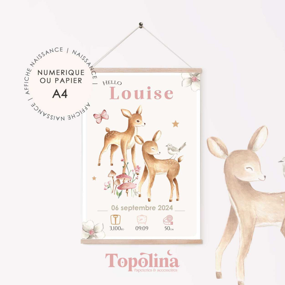 ★ Affiche naissance - Mélriche et Elriche, les biches