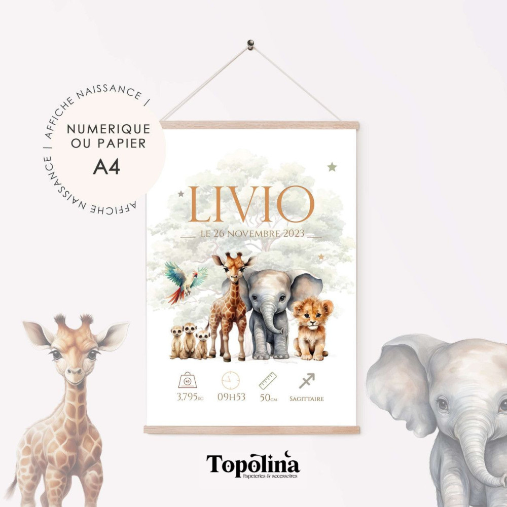 ★ Affiche naissance - Paradis Tropical 
