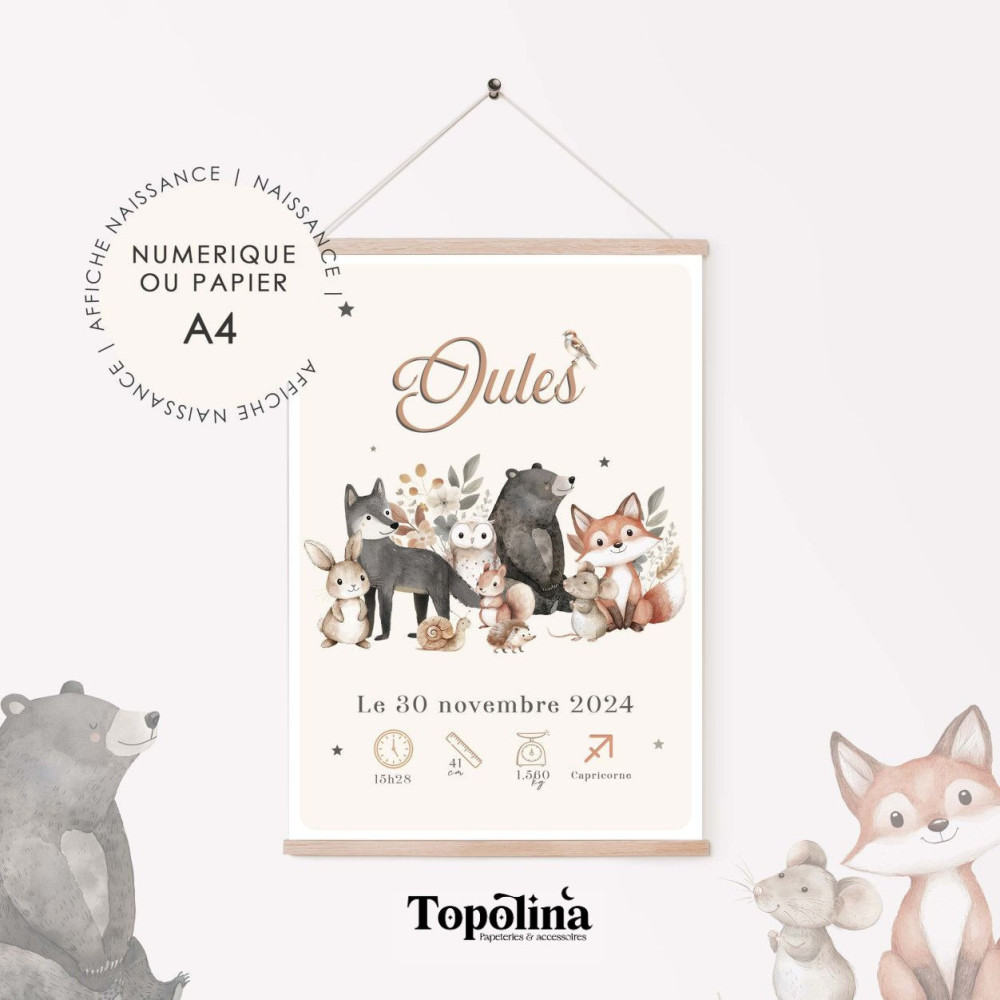 ★ Affiche naissance - L'équipe de la forêt