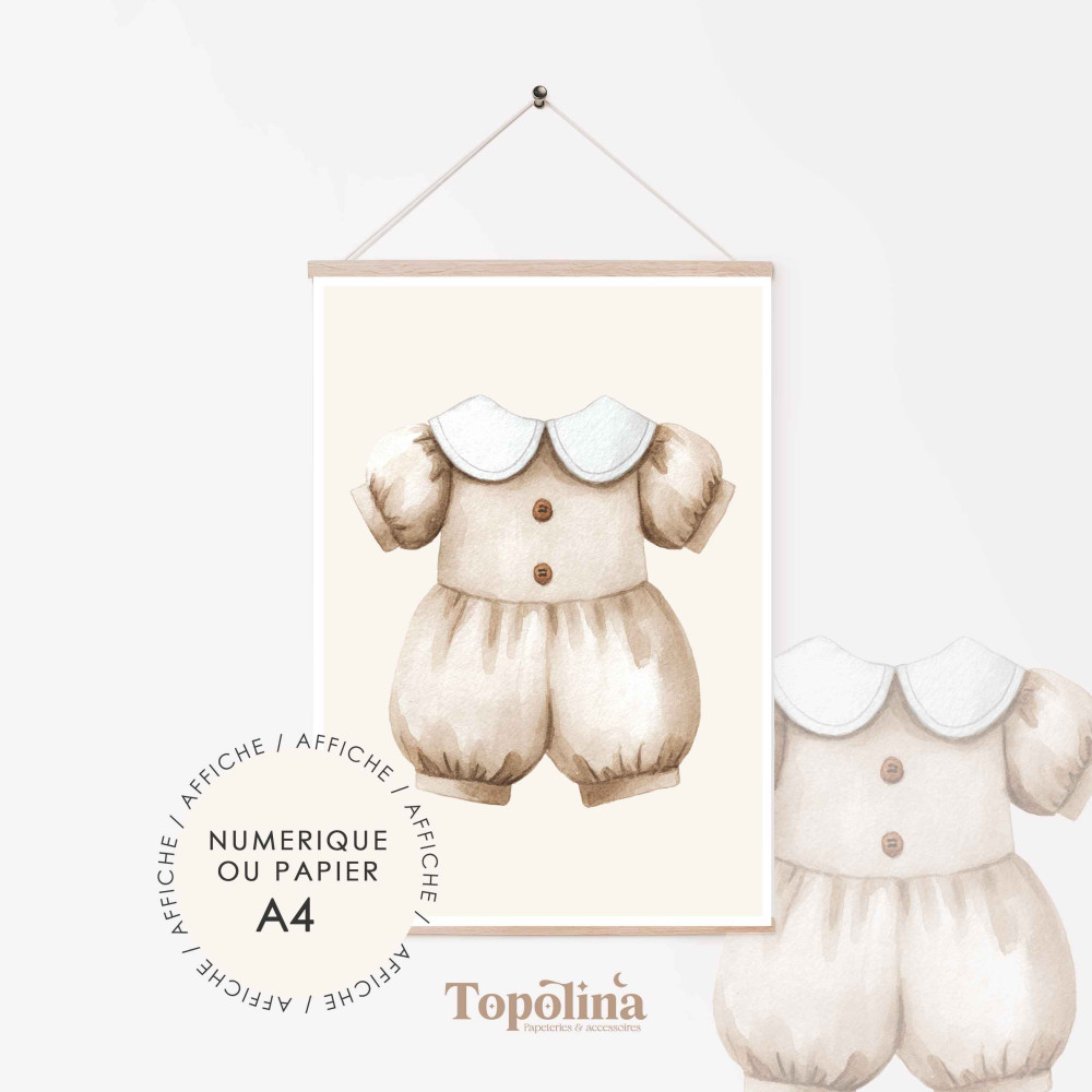 Affiche  garçon– Poster enfant A4 pastel | Décoration chambre bébé douce