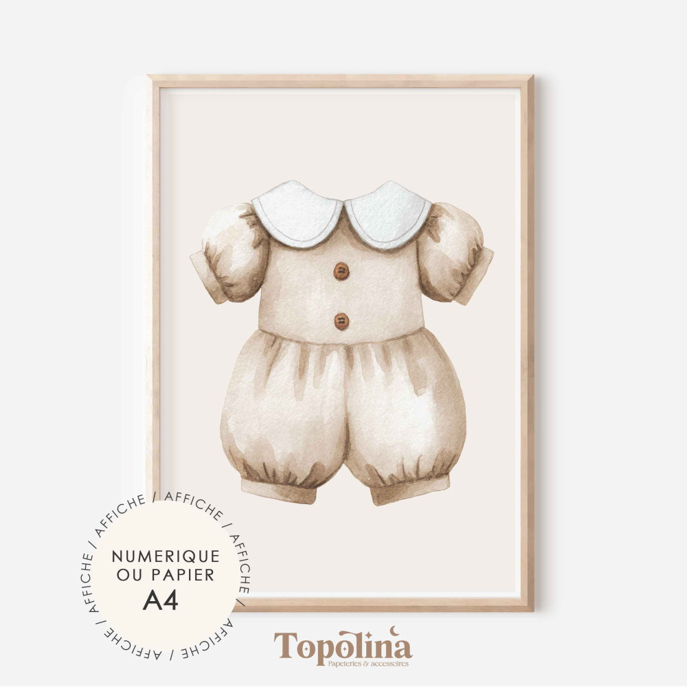 Affiche  garçon– Poster enfant A4 pastel | Décoration chambre bébé douce