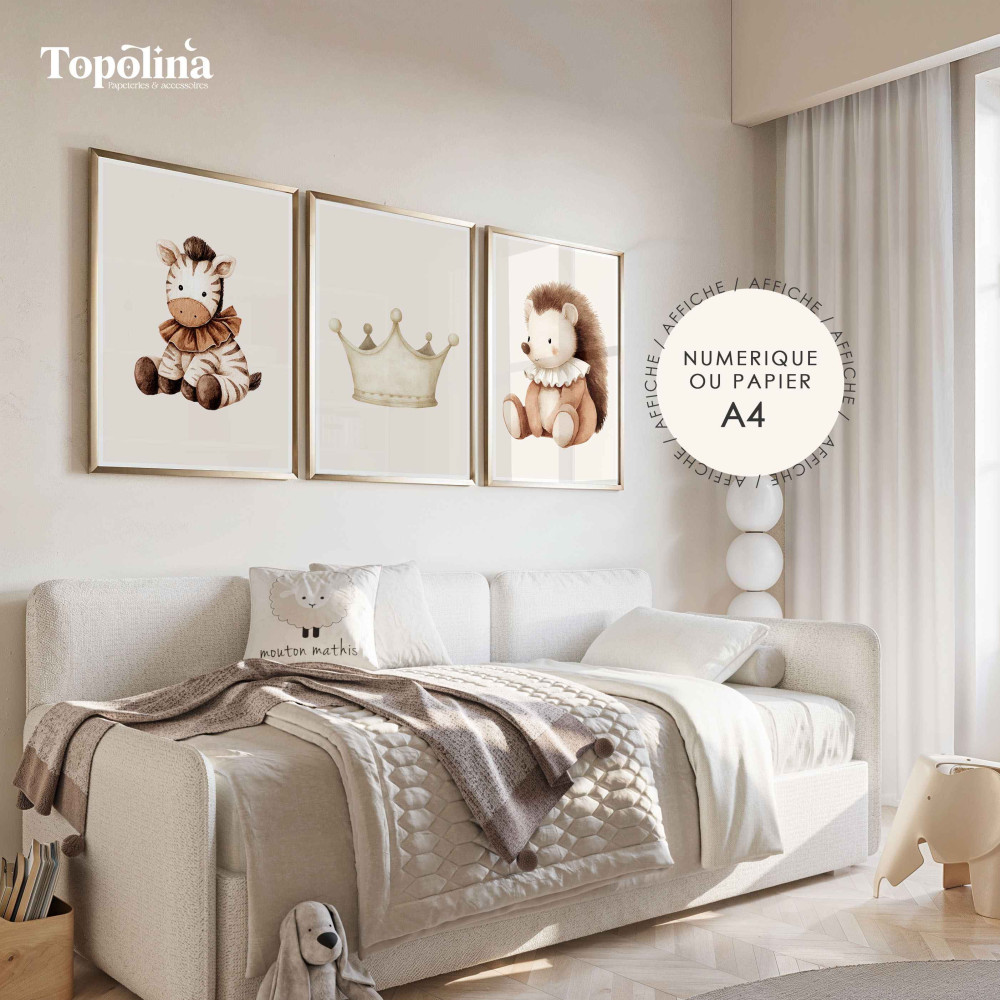 Lot de 3 affiches illustrées poétique – Décoration douce et joyeuse