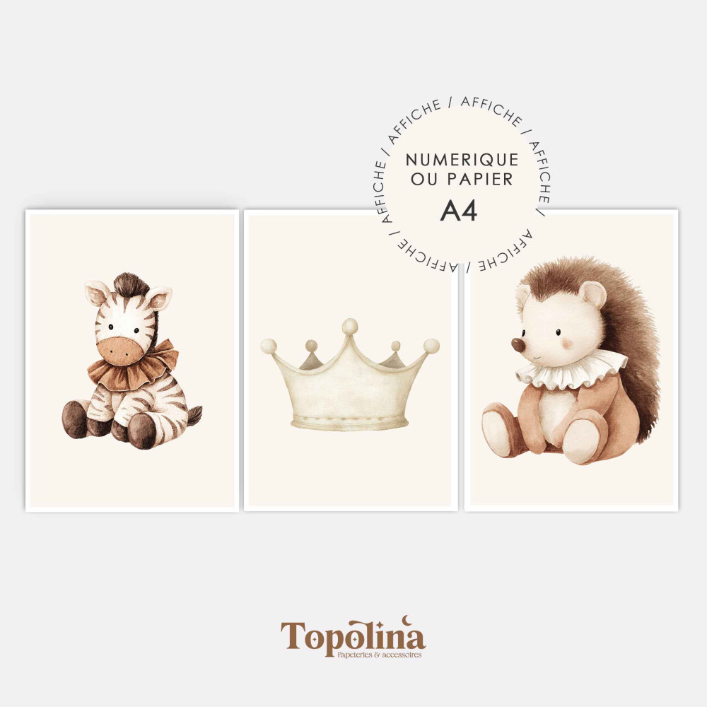 Lot de 3 affiches illustrées poétique – Décoration douce et joyeuse