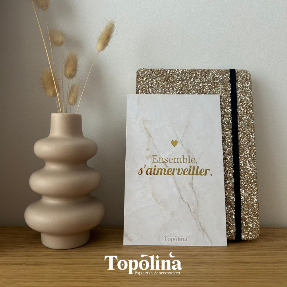 Carte citation « Ensemble s’Aimerveiller » – Dorure à chaud & amour familial