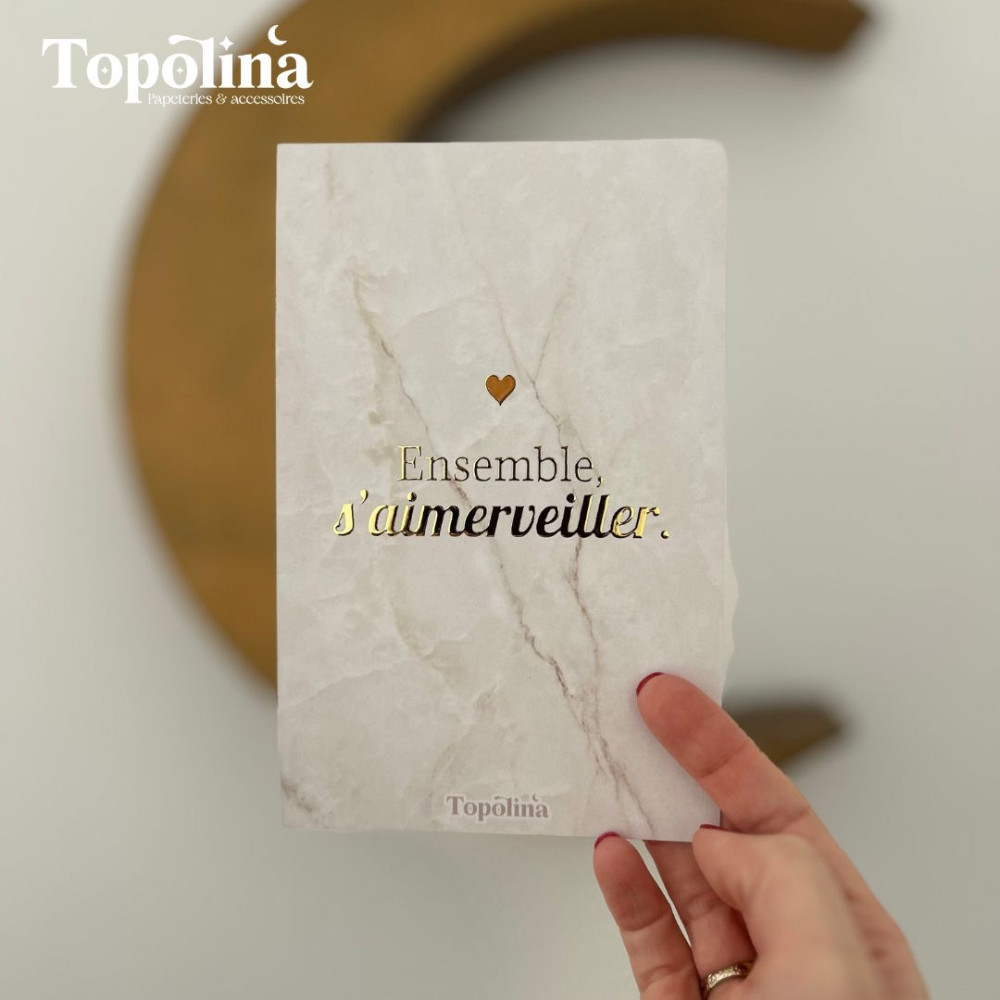 Carte citation « Ensemble s’Aimerveiller » – Dorure à chaud & amour familial