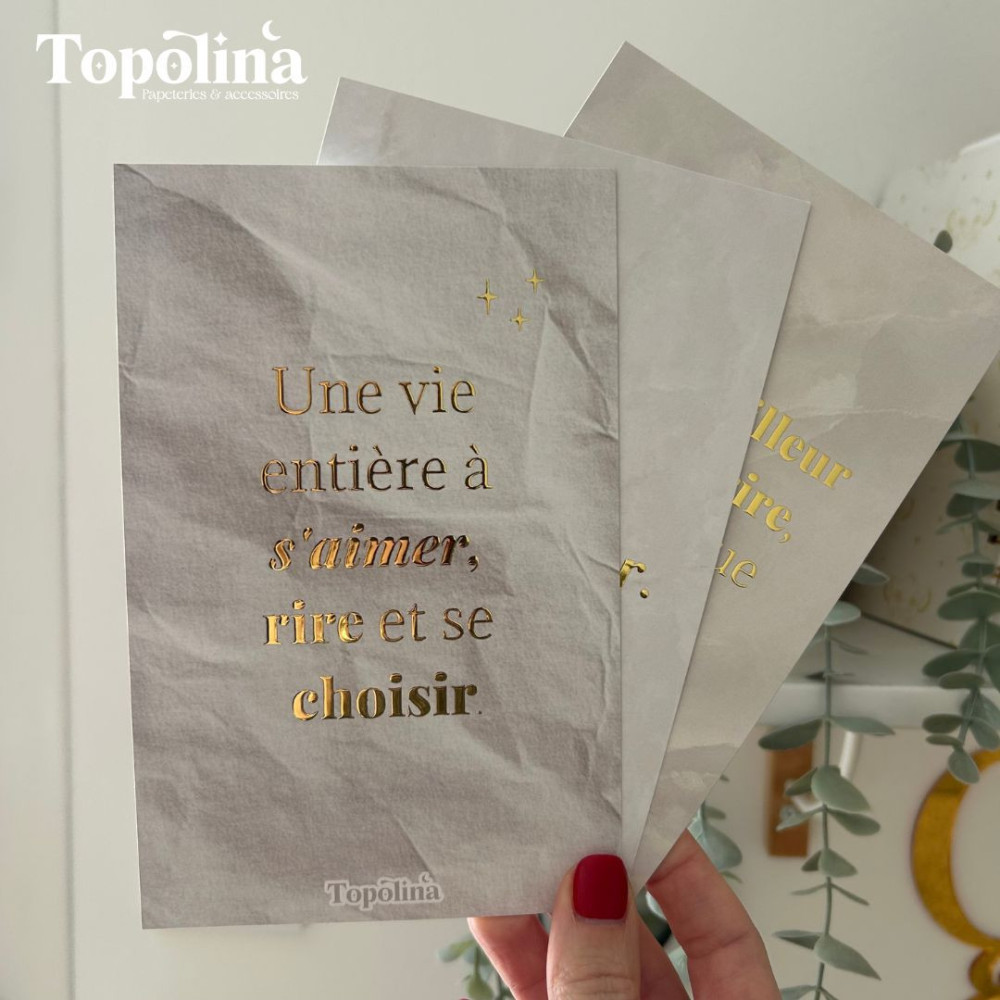 Trio de cartes citation amour – Décoration familiale