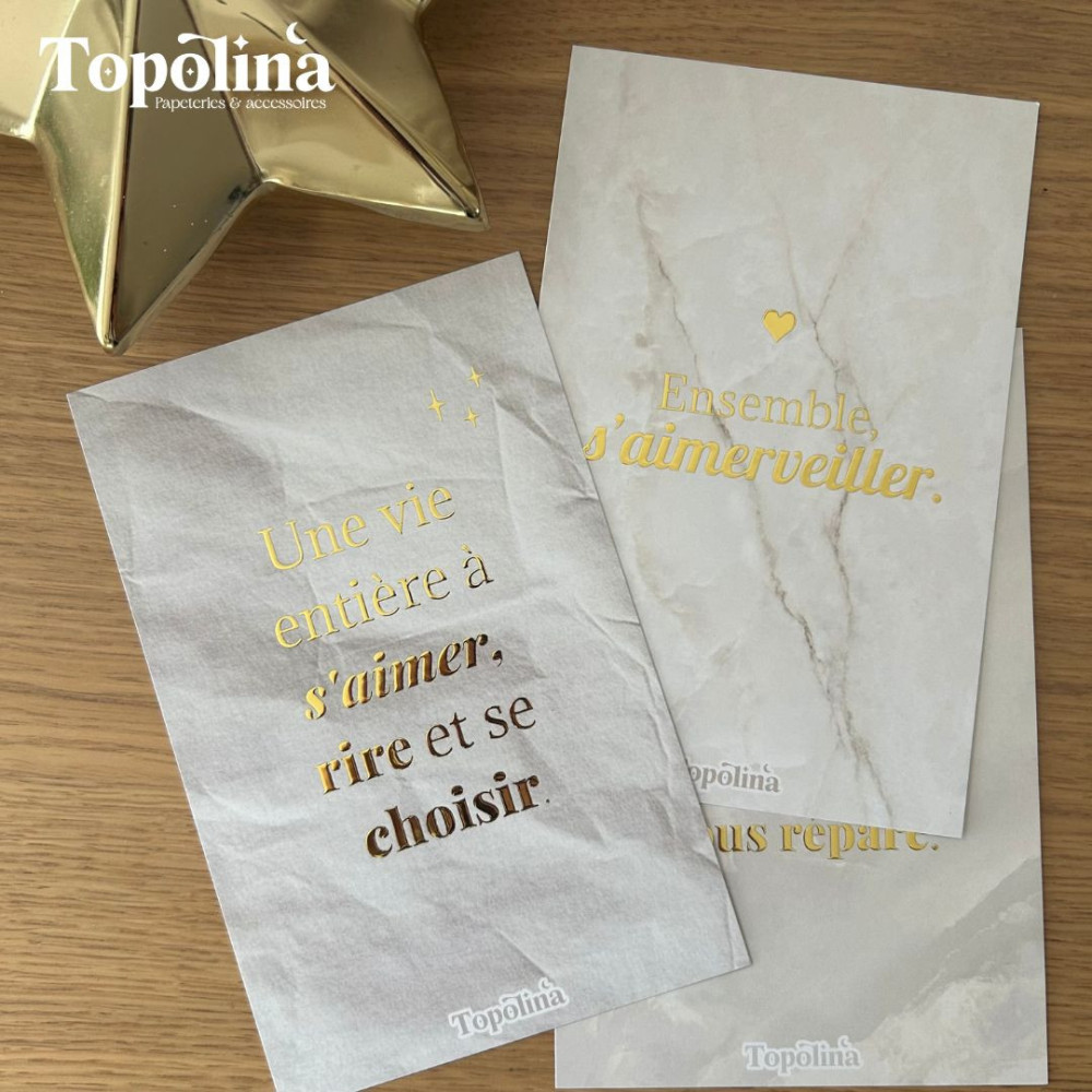 Trio de cartes citation amour – Décoration familiale