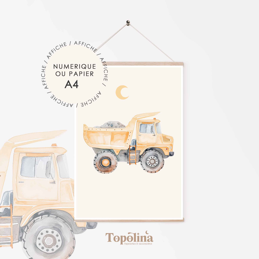 affiche camion benne enfant