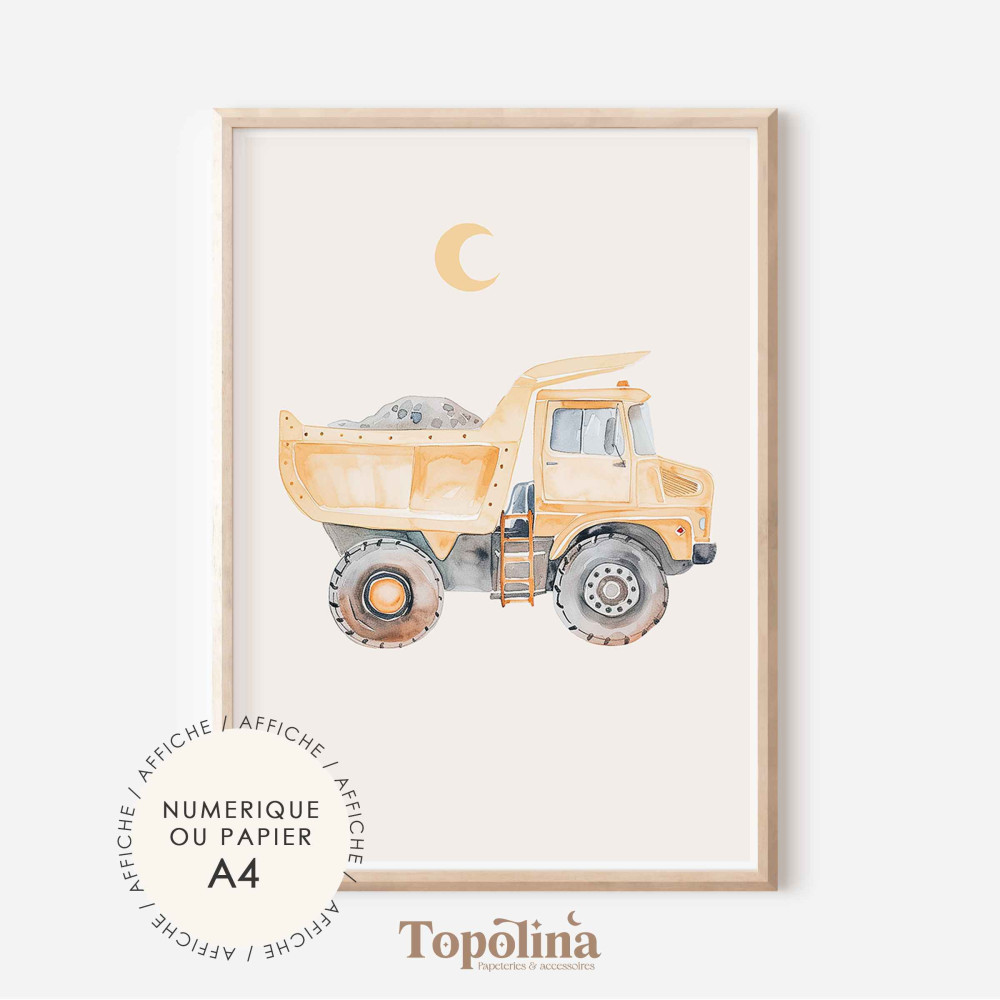 Affiche illustrée – Camion benne