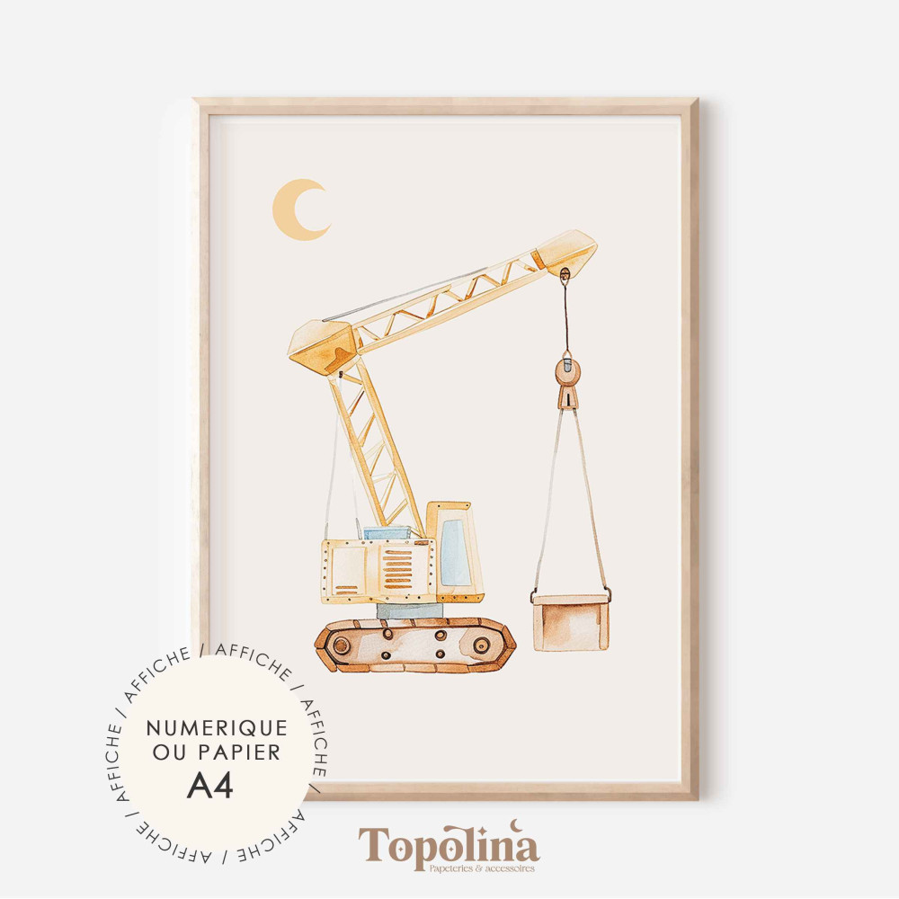Affiche illustrée – Grue mobile