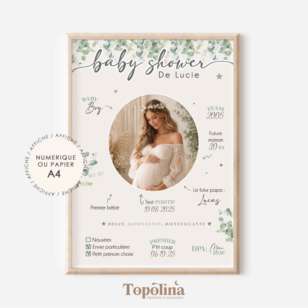 Affiche Baby Shower – En l’honneur de la future maman