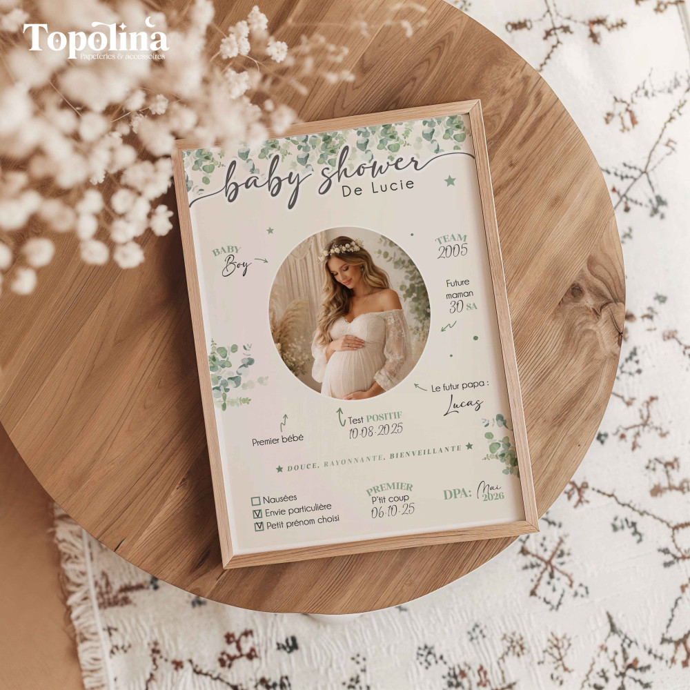 affiche baby shower photo future maman