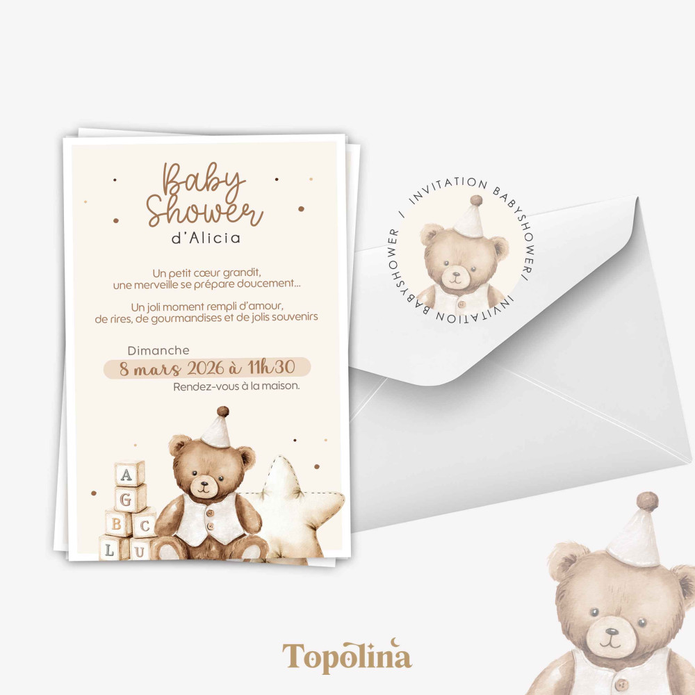 Invitation Baby Shower – Ourson