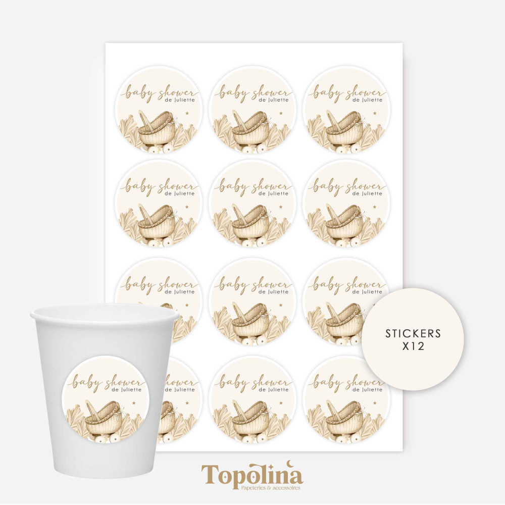 Stickers décoratifs pour gobelets – Thème boho