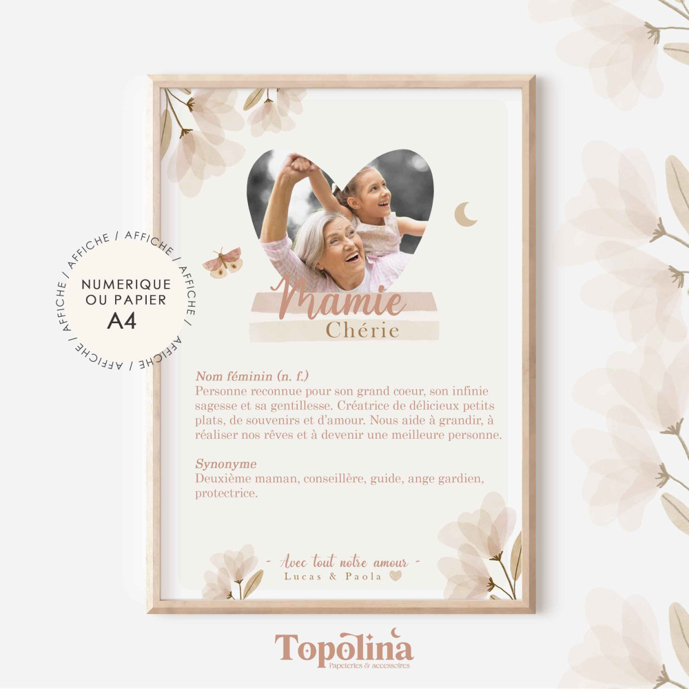 Affiche Fête des Mamies – Un cadeau plein d’amour et de tendresse